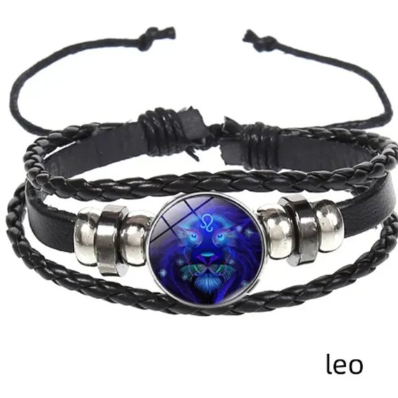 Leo (July 23 - August 22) Genuine Leather Bracelet - Picture 1 of 1